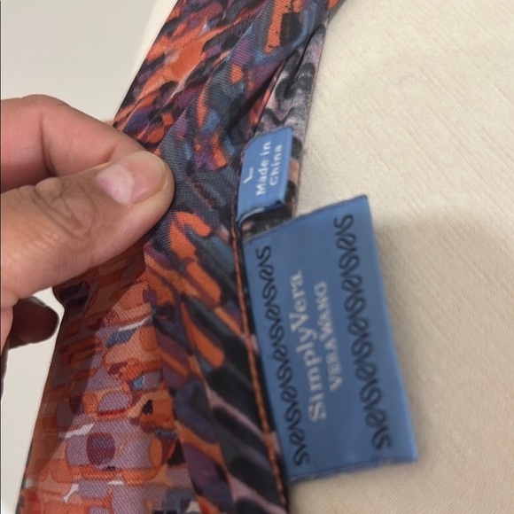 Orange and Black V-Neck Sleeveless Midi Dress - Picture 4 of 4